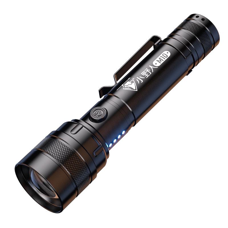 Rechargeable LED Outdoor Flashlight with Telescopic Zoom and Multifunctional Long-Range Emergency Lighting