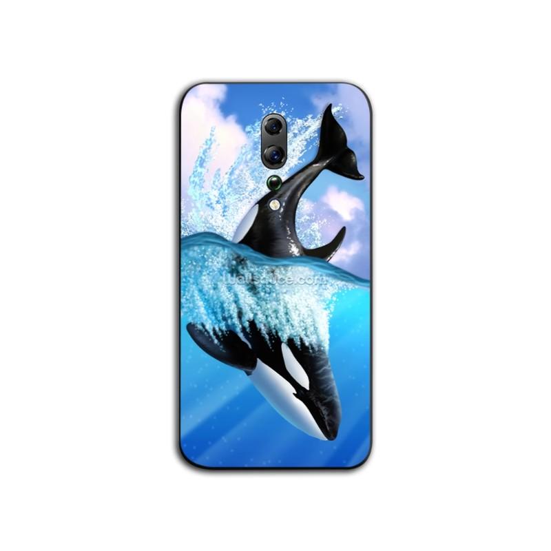 Killer Whale Orca Watercolor Phone Case For OPPO Find X5 X3 X2 A93 Reno 8 7 Pro A74 A72 A53 Soft Black Phone Cover