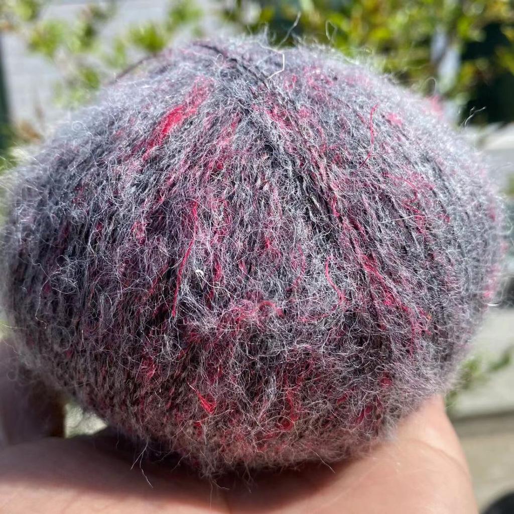 10pcs/25g Color-dot Mohair Yarn Rainbow Knitting Yarn Crochet Baby Sweater Socks Young Mohair Colored Bean Wool Yarn