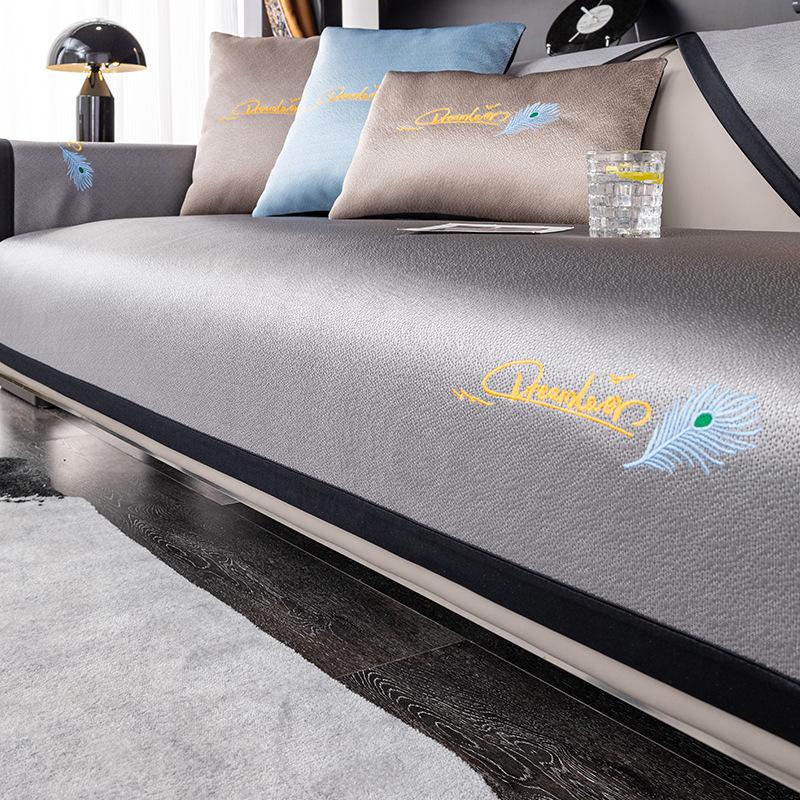 

Ледяное шелковое полотенце для дивана, летняя подушка, легкая, роскошная, крутая, дышащая, кожаная, чехол для дивана, новая утолщенная подушка для дивана 70*70cm