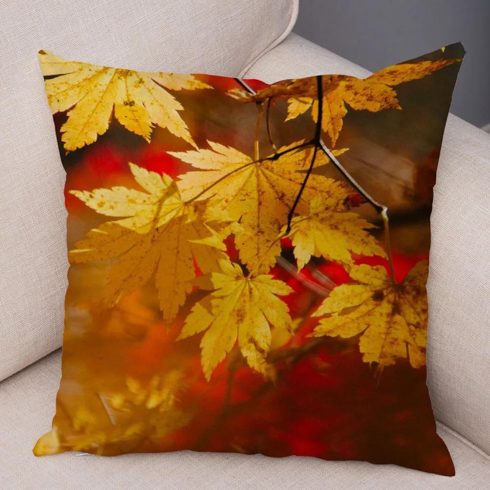 

Наволочка с принтом осеннего кленового листа для офиса, гостиной, дома, наволочка для автомобиля, украшения 45x45cm