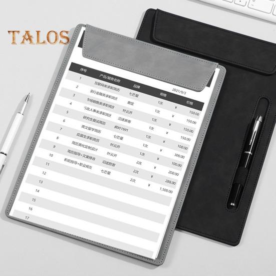 

Искусственная кожа, твердый картон с магнитным зажимом для страниц, формат А4, папка-планшет с держателем для ручки, органайзер для документов, блокнот для записей для отеля, офиса, больницы серый