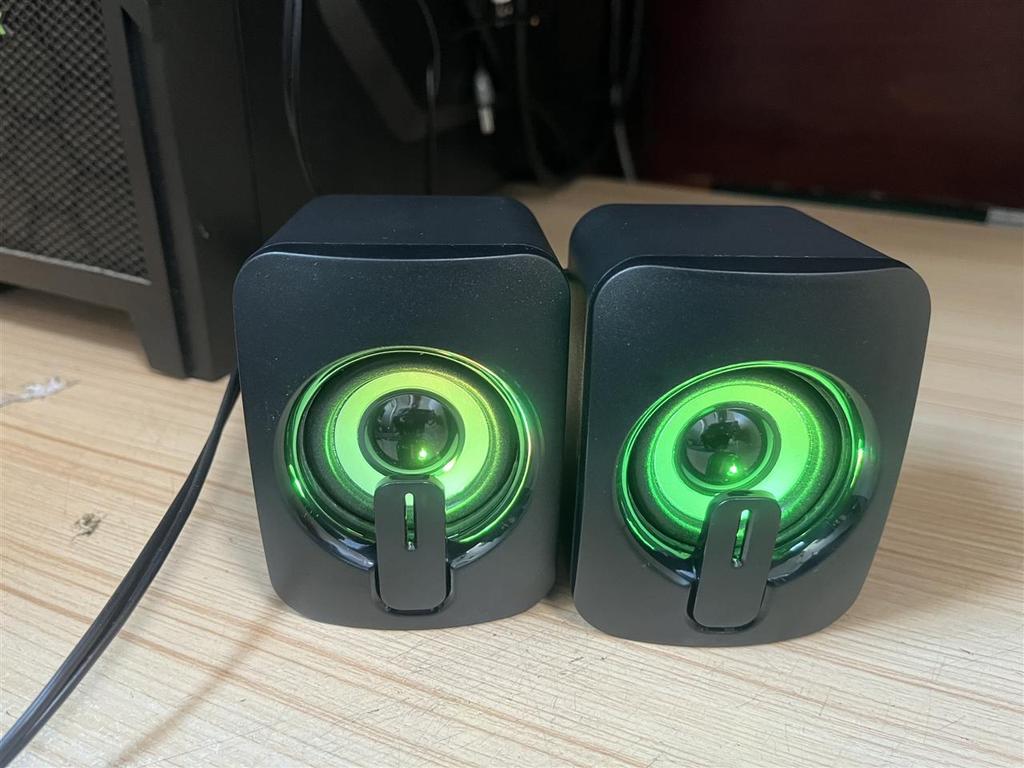 Mini USB Desktop Speaker Pair with Large Volume and Luminous Design for Computers and Laptops