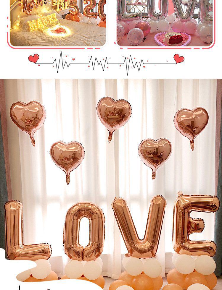 Romantic LOVE Balloon Set for Proposal, Birthday, or Wedding Room Decoration