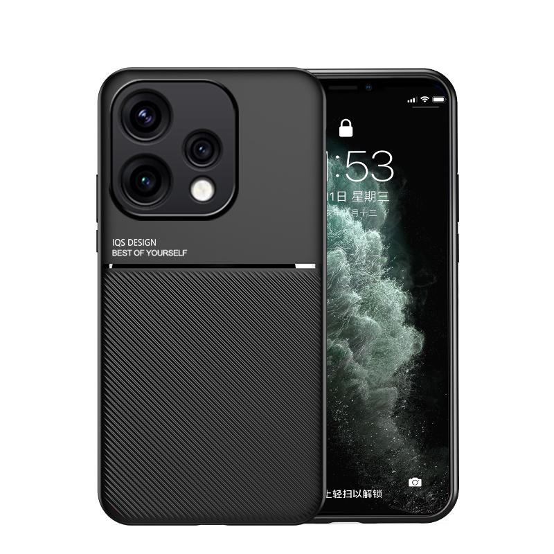 Funda Magnética de Cuero Para OPPO Reno 15 5G Soporte Magnético para Coche Tapa Trasera Para Reno 15F 15 F Reno15 C 5G Marco Suave Silicona Funda