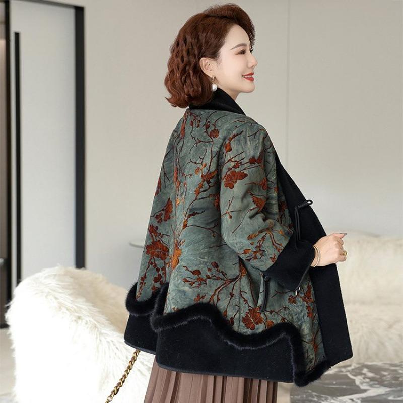 Mom Winter Fur Integrated Coat Middle Elderly Noble New Imitation Mink Velvet Coat Grandma Winter Fur