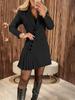 2025 Cross-border Pleated Long-sleeve Autumn Dress - Women's European and American Style