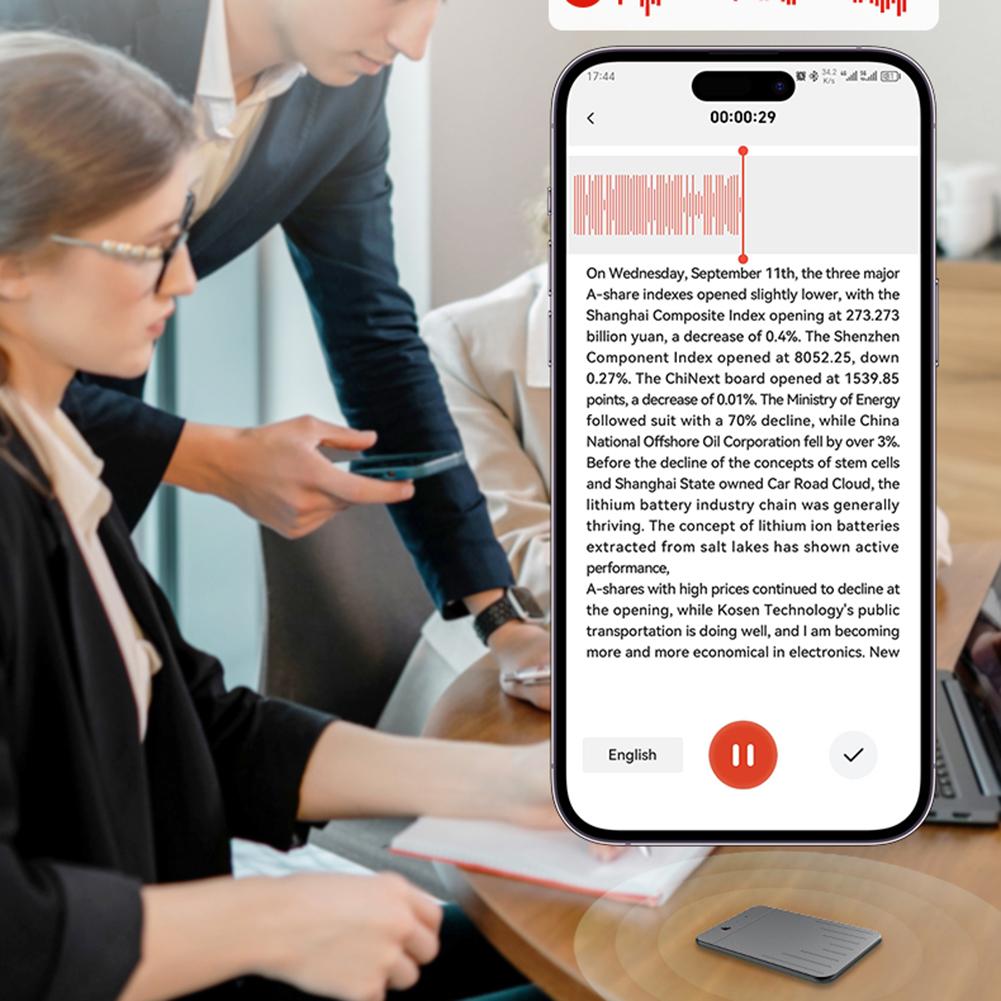 AI Voice Recorder APP Control Audio Dictaphone Transcribe Summary Language Translation Device for Lecture Meeting Call Interview