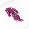 Horse Brooch Sparkling Rhinestones Inlaid Enamel Brooch Pin Clothes Hats Bags Badge Fashionable Accessory