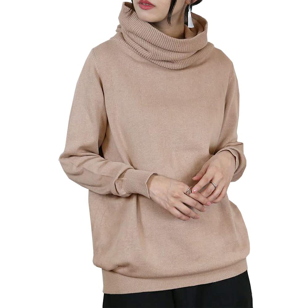

Oversized Turtleneck Gray Sizes [atONE] ATN-0009 Women s Sweater, Beige, LL-3L