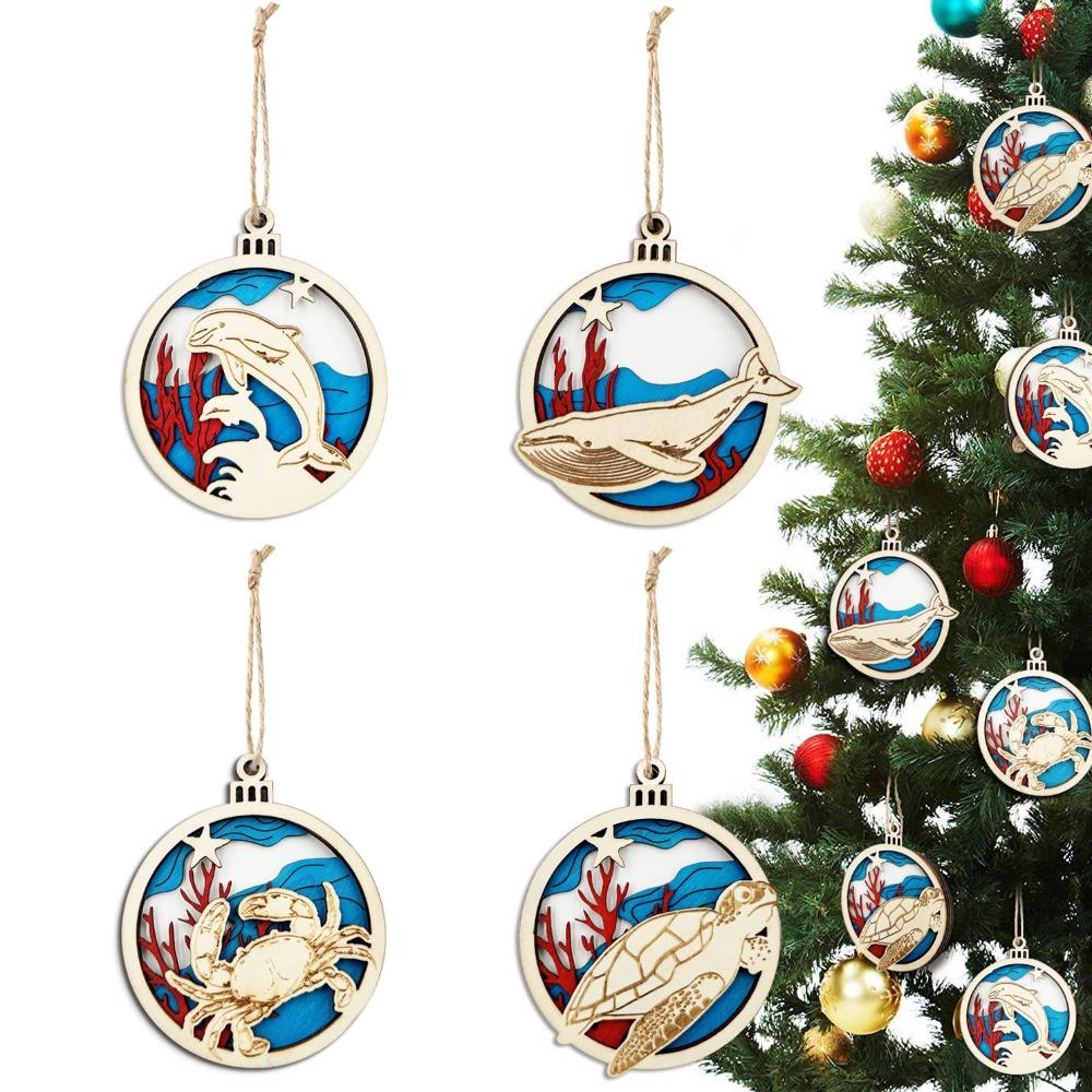 

Hanging Marine Animal Pendant Woodiness Home Decoration Crafts Funny Christmas Pendant Party