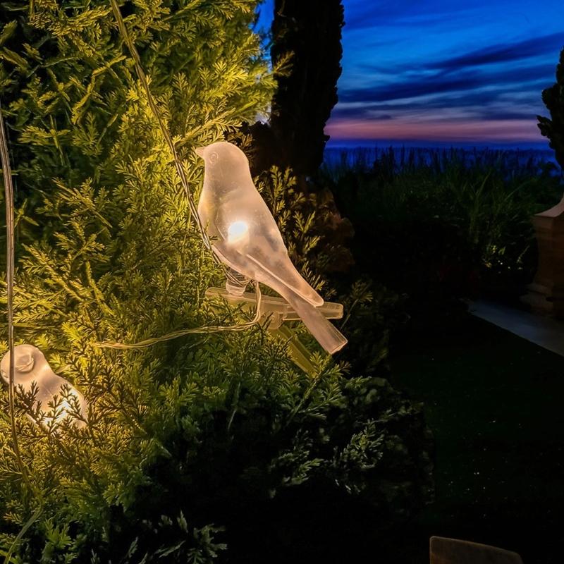 Solar Outdoor Waterproof Bird Light String Courtyards Villa Decorative Light for Balcony Wedding Decoration
