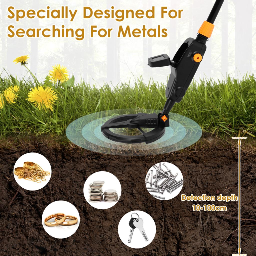Metal Detector Handheld Gold Treasure Search Finders Underground Metal Detector Tracker Seeker Tools Waterproof Search Coil Kit