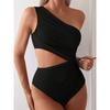 Ein Set Sexy Einfarbig Hohl Jumpsuit Strand Einseitig Damen Badeanzug
