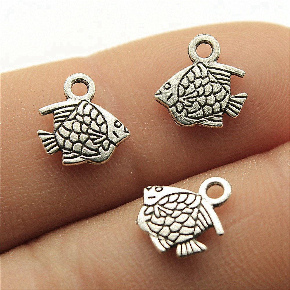 

Fish Aquarium Ocean Life Charm Antique Bronze Zinc Alloy Jewelry Making Supplies Bracelet Making Style A37-20pcs-10x9mm