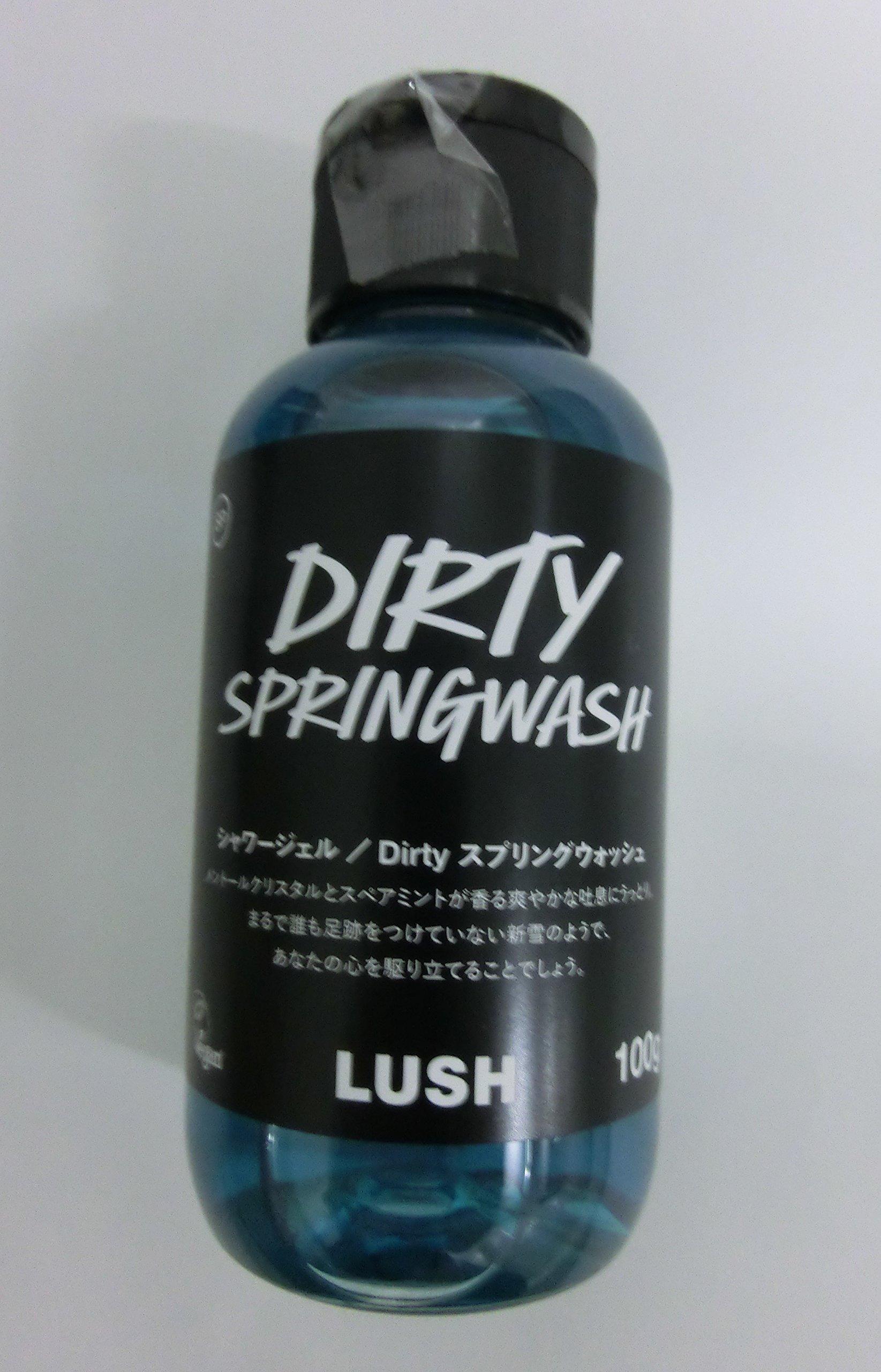 LUSH Dirty Shower Gel, Dirty Springwash, Mint Scent, Bath Cosmetics, Body Soap, Natural Cosmetics, Natural Ingredients (100g)