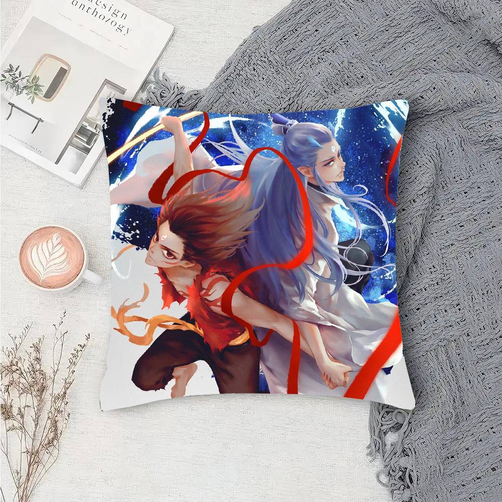 Animated Movie Nezha Pillow Case Fashion Square Pillowcase Bedroom Sofa Room Ins Decoration Leisure