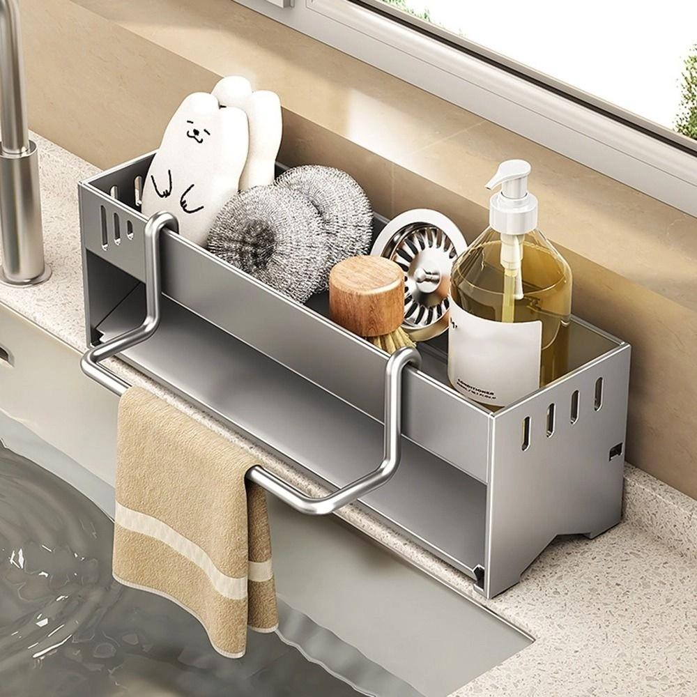 Detachable Kitchen Sink Rack Quick Dry Dishcloth Organizer Sponge Drainer Shelf  Bathroom Use