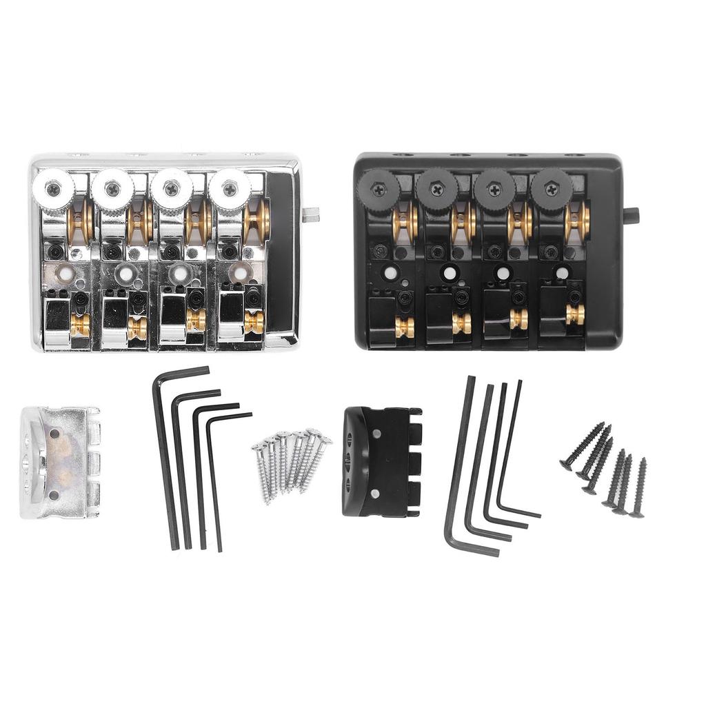 4 String Headless Electric Bass Bridge Zinc Alloy Brass Bridge Replacement with String Lock