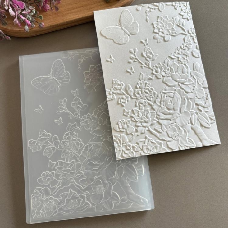 Prägeordner 11x16cm Schmetterling Blume Textur Prägeschablone für Papierbasteln Kartenbasteln Scrapbooking und Geschenkverpackung