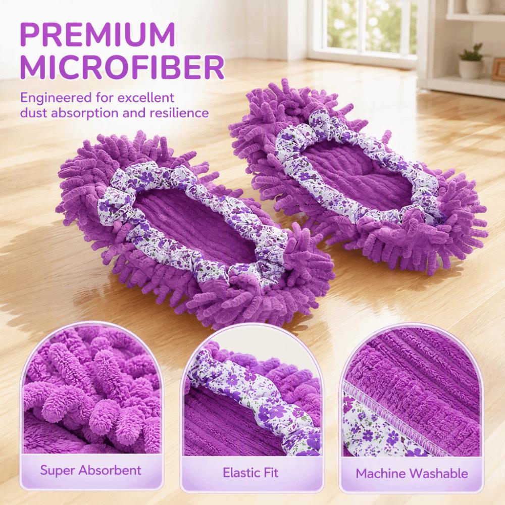 30*12cm Mop Slippers Purple Duster Mop Slippers Portable Cleaning Shoe Covers Household Dusting