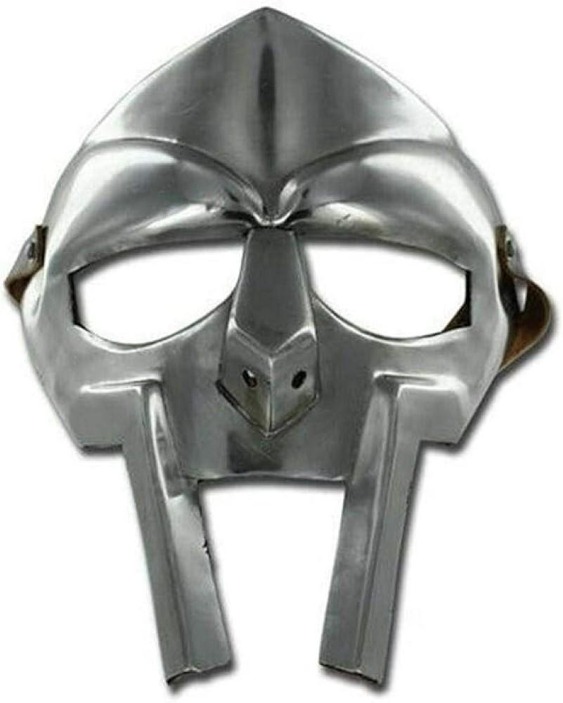 MF Doom Mask Gladiator Mad-villain 18G Steel Brass Face Armor Medieval Helmet