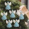 Crochet Angel Ornaments Handmade Reusable Fade Resistant Yarn Decorations Angel Ornament Crochet Kit For Men Women Child Boy