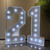1Pc 91.5cm Light Up Digital Marquee Frame KT Board Number 0-9 Plug-in KT Board Party Decor Light Birthday Anniversary Decoration-Cool White Light