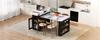 Kitchen Island with Casters, Extendable Dining Table with Foldable Tabletop, Bar Table with Power Strips and Hooks (black)