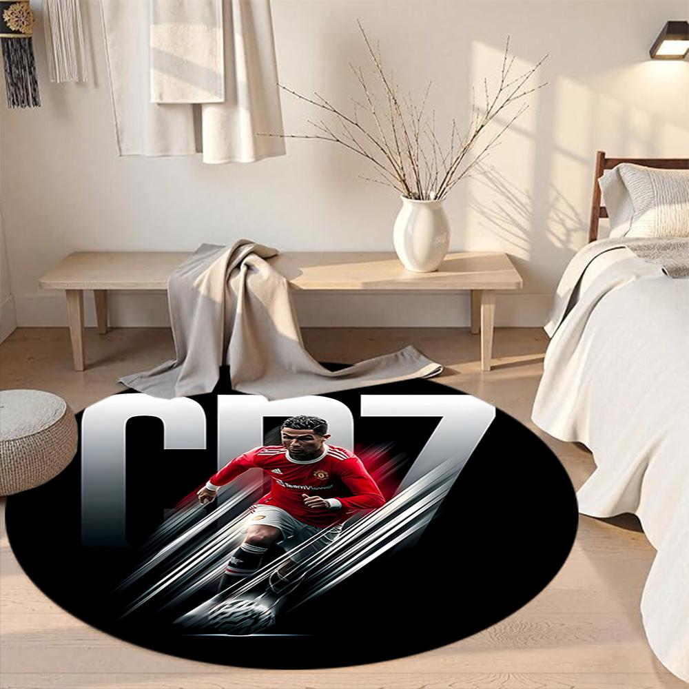 Ronaldo's Round Floor Rug Suitable for Bedrooms Hallway Kitchen Game Room Antislip Round Carpet Office home decor