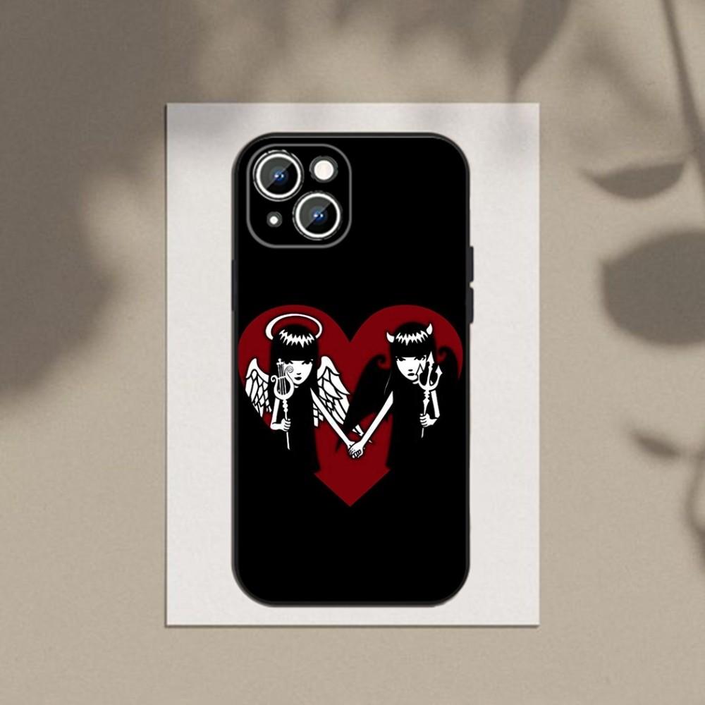 E-Emily The Strange Phone Case For Apple iPhone 15,14,13,12,11,XS,XR,X,8,7,Pro,Max,Plus,mini Silicone Black Cover