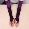 Satin Hook Finger Gloves Solid  Retro Long Fingerless Gloves New Women Gloves  Wedding Bride