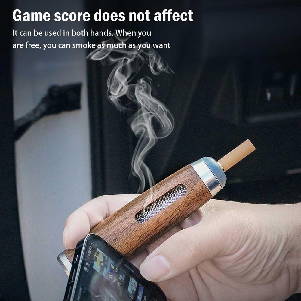 Mini Handheld Ashtrays Walnut ashtray Anti Soot-flying Cigarette Cover Cigarette Holder Ash Organizer For Car Driving Ashtray