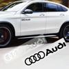 2Pcs Car PVC Logo Side Body Fender Windshield Trunk Bumper Sticker For B RS Sline Quattro A4 B6 B8 A6 C5 C6 C7 A3 A5 Q3 Q5 Q7