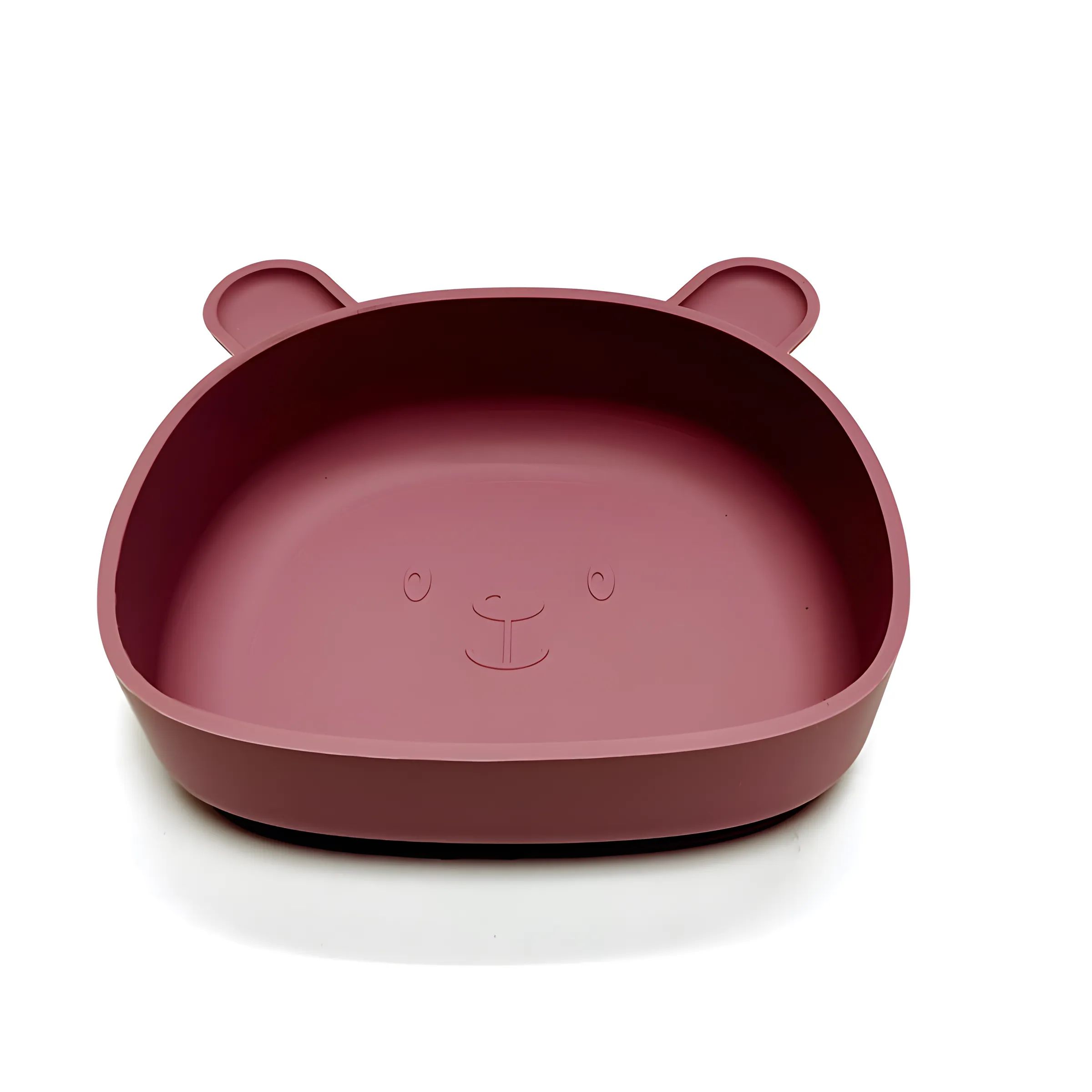 Children s silicone dinner plate baby auxiliary bowl suction cup bear cartoon dinner plate fall-proof anti-scald tableware