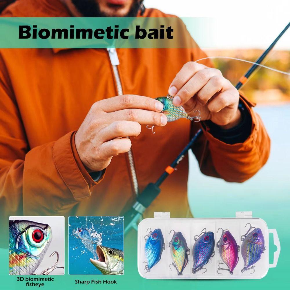 5PCS ABS Fishing Lure 5 Colors Minnow Lures New Floating Minnow Baits  Winter Fishing