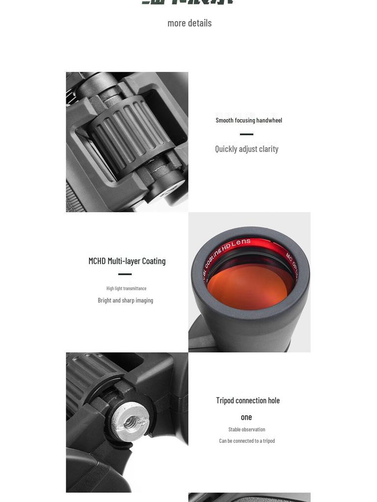 Lei Long Ku Ying 10x50HD High Definition Large Eyepiece Low Light Night Vision Binoculars