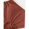 2025 European & American Solid Color Backless Two-Piece Swimsuit (Women's)
