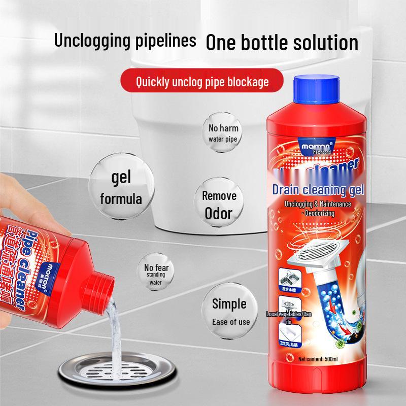 Powerful Drain Unblocker: Eliminates Odor & Clears Kitchen, Bathroom, Toilet, Sewer Blockages