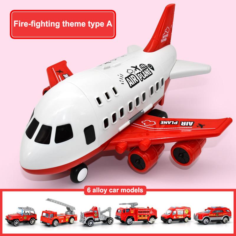 

Large Passenger Aircraft Model Children s Airplane Toy Set with 5PCS Theme Alloy Car Model DIY Children s Toys Christmas Gift красный