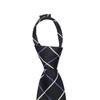 [Mendence] One-touch zipper tie, 4 patterns available, silk, easy to put on in just a few seconds, slim, no knot required, solid black, blue, check,