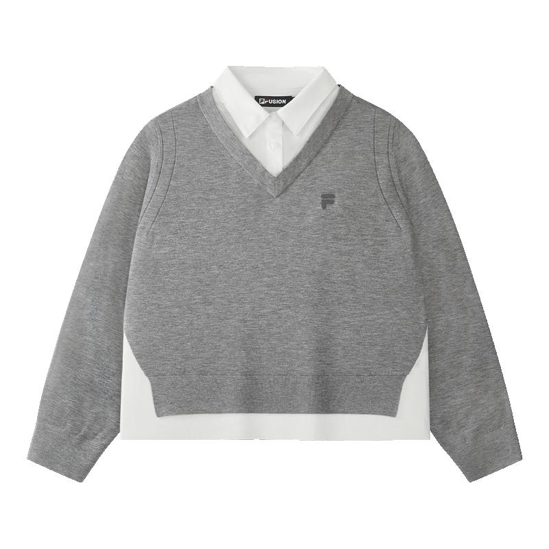 FILA FUSION Women s Knitted Faux Two-Piece Sweater S