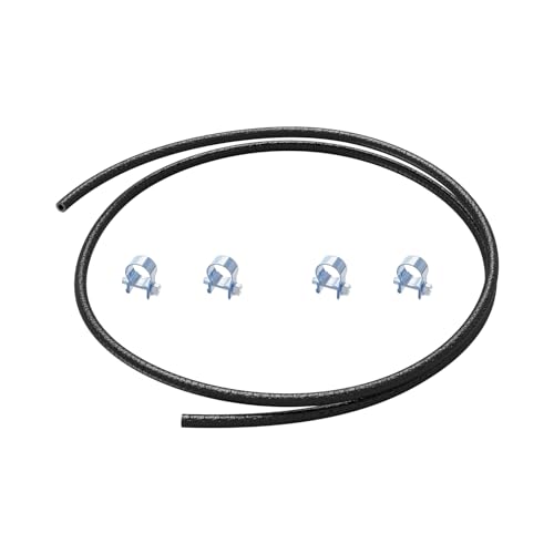 

Fuel Hose Kyodoya Gasoline Hose Oil Resistant Heat Resistant Rubber Hose Inner Diameter 4mm/1m 3-Ply Tube Comes with 4 Special Strong Hose Clamps