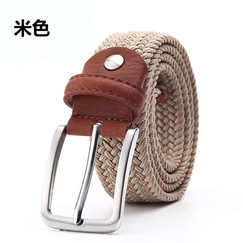 Non-Porous Non-Punching Men'S Canvas Belt Elastic Elastic Woven Belt Female Trendy Student Belt