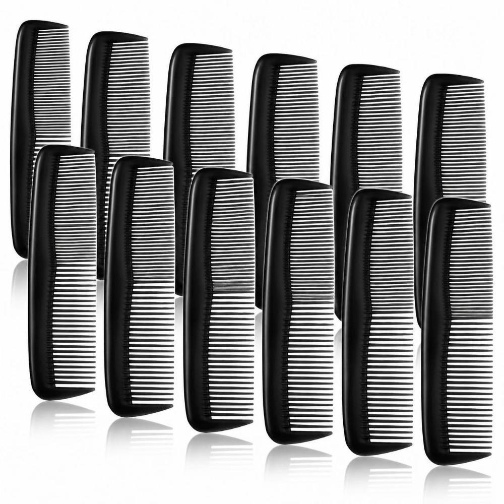 12 Pcs Double Sided Pocket Hair Combs Mini Hair Cutting Combs New Plastic Comb for Hotel