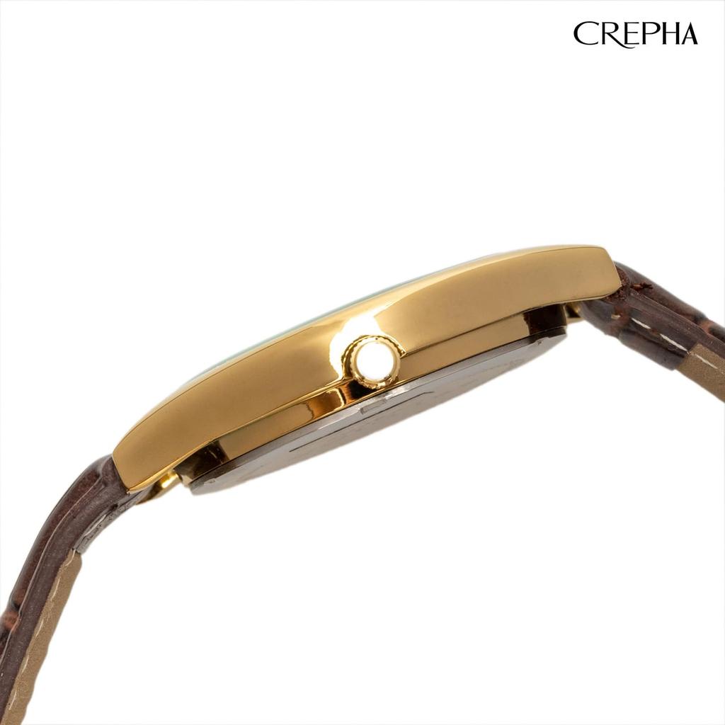 Clefer Serdica Analog Watch, White Dial, PU Leather Strap, Japanese Movement, SD-AM336-WTG, Men's, Brown