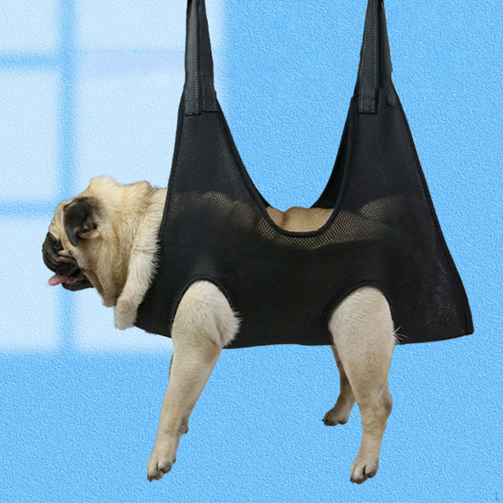 

Pet Grooming Hammock Cat Dog Restraint Bag Durable Harness for Bathing Black 92cmx52cm M
