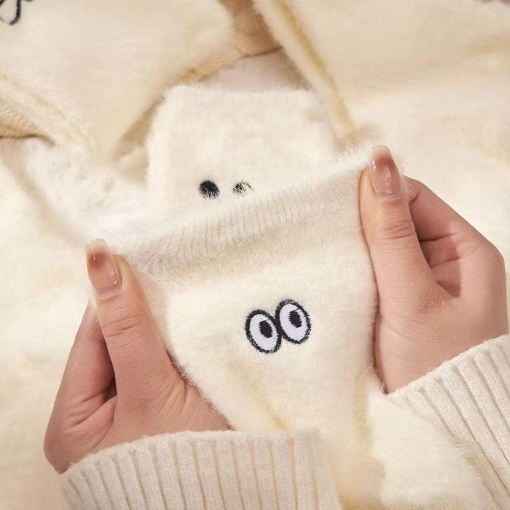 5Pairs Cartoon Plush Socks Soft Sleeping Socks Women Cute Thicken Warm Socks  Fall Winter