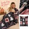Halloween Plaid Flannel Throw Blanket with Single-Sided Print, Cozy for Couch and Bed