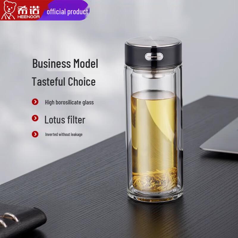 Heenoor Double-Layer Insulated Glass Tea & Water Cup